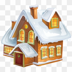 Christmas Clipart With House Banner Transparent Christmas - House Winter Clipart, HD Png Download - gingerbread house png