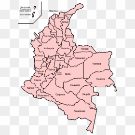 Colombia Departments Spanish - Map Of Colombia With Departments, HD Png Download - spanish png