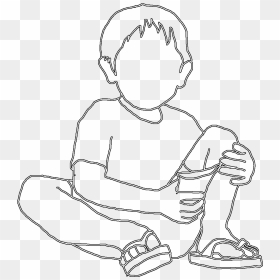 Beautiful Silhouettes Of Children - Boy Sitting Ref Drawing, HD Png Download - little kid png