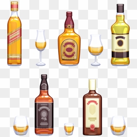 Glass Bottle, HD Png Download - whiskey bottle png