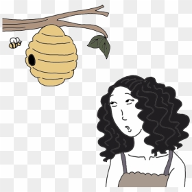 Bees And Beehive - Beehive Stuck On Head, HD Png Download - bee hive png