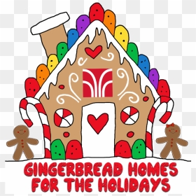 Gingerbread Homes For The Holidays Clip Free Library - Candy House Clipart, HD Png Download - gingerbread house png