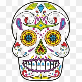 Calavera Skull Day Of The Dead Drawing Clip Art - Sugar Skull Clipart Png, Transparent Png - dia de los muertos png