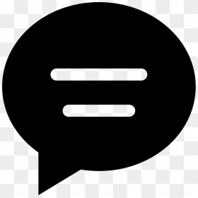 Chat Oval Black Interface Symbol With Text Lines - Chat Icon Black, HD Png Download - black lines png