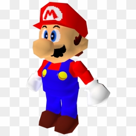 Super Mario - Mario 64 Mario Model, HD Png Download - nintendo 64 png