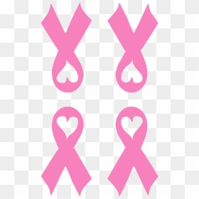 Breast Cancer Awareness Ribbon With Heart Fabric ,, HD Png Download - cancer png
