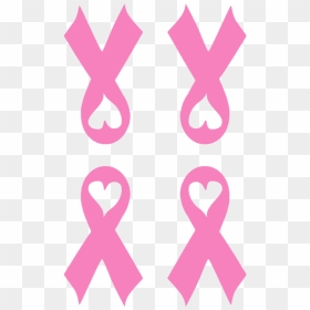 Breast Cancer Awareness Ribbon With Heart Fabric ,, HD Png Download - cancer png