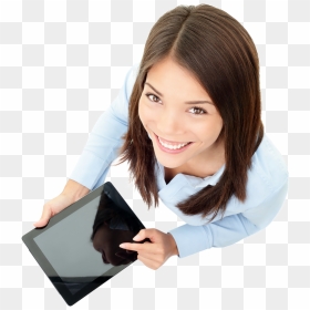 Smiling Business Woman Png Download - Woman With Tablet Png, Transparent Png - business woman png