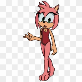 The Sonic Boom Version Of Amy Rose Wearing A Red One-piece - Amy Rose In Swimsuit, HD Png Download - amy rose png