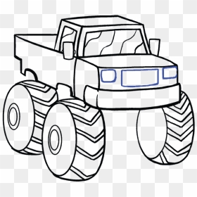 Trucks Drawing At Getdrawings - Monster Truck Drawing Easy, HD Png Download - monster jam png