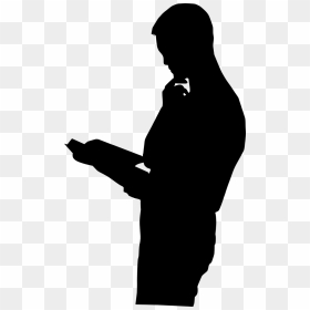Silhouette Man Reading Book, HD Png Download - reading png