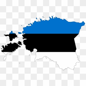 Estonia Map Flag With Stroke Clip Arts - Estonia Map Flag Png, Transparent Png - blank flag png