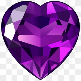Amethyst Heart Png Clipart - Purple Heart Gem Png, Transparent Png - amethyst png