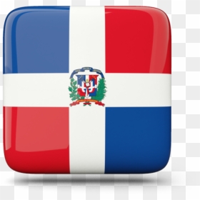 Glossy Square Icon - Dominican Republic Flag, HD Png Download - dominican flag png