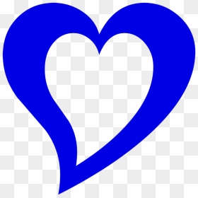 Blue Heart Outline, HD Png Download - blue heart png