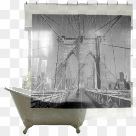 World Destinations Shower Curtains, Brooklyn-0 - Shower Curtain, HD Png Download - brooklyn bridge png