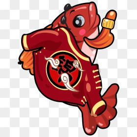Hand Painted Festive Lucky Koi Red Mullet Png And Psd - Cartoon, Transparent Png - mullet png