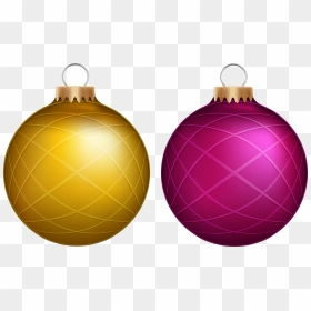 Yellow And Pink Christmas Balls Png Clip Art - Christmas Ornament, Transparent Png - balls png