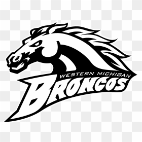 Broncos Vector Black And White - Western Michigan Broncos Vector, HD Png Download - broncos png