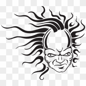 Head, Face, Hair, Creepy, Waves, Fear, Wave - Vector Graphics, HD Png Download - creepy face png