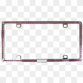 Single Row Of Pink Diamonds On Chrome License Plate - Handbag, HD Png Download - license plate png