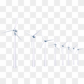 Row Of Wind Turbines Transparent Png - Wind Turbine, Png Download - wind turbine png