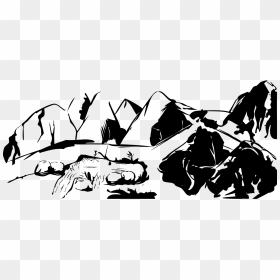 Moumtains With Wilder Pond Clip Arts - Mountain Png Black And White, Transparent Png - pond png