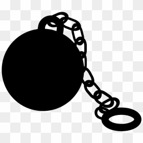 Ball And Chain Silhouette, HD Png Download - prison png