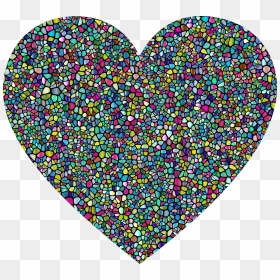 Polyprismatic Tiled Heart With Background Clip Arts - Transparent Background Abstract Heart Png, Png Download - glitter background png