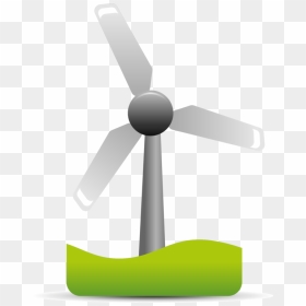 Angle,energy,mechanical Fan - Cartoon Animated Wind Turbine, HD Png Download - wind turbine png