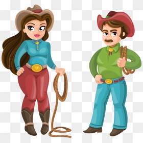 Cowboy And Girl Cartoon, HD Png Download - macho man png