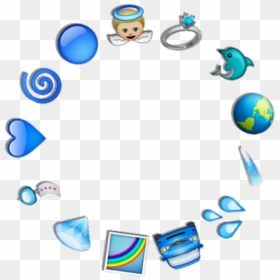 Blue Emoji Angel Delphin Rainbow Car Diamond Heart - Blue Emoji Transparent Background, HD Png Download - angel emoji png