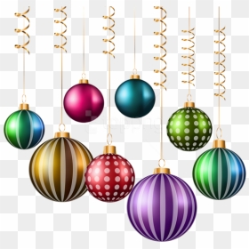Transparent Christmas Balls Png - Hanging Christmas Ornaments Transparent Png, Png Download - balls png