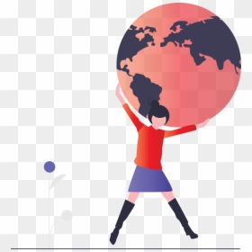 Transparent Earth Day Cartoon World Soccer Ball For - Plain World Map, HD Png Download - soccerball png