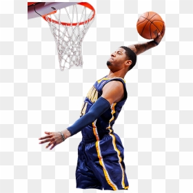 Transparent Basket Ball Png - Dunking Basketball Player Png, Png Download - paul george png