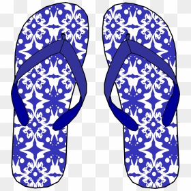 Blue Pattern Flip Flops Clip Arts - Pair Of Flip Flops Public Domain, HD Png Download - flip flops png