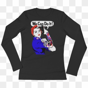 Women"s Rosie The Riveter Long Sleeve - Long-sleeved T-shirt, HD Png Download - rosie the riveter png