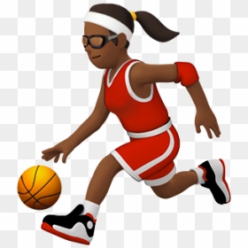 Girl Playing Basketball Emoji, HD Png Download - muscle emoji png