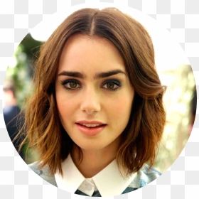 Chin Length Hair Middle Part , Png Download - Short Hair Middle Part Layers, Transparent Png - lily collins png