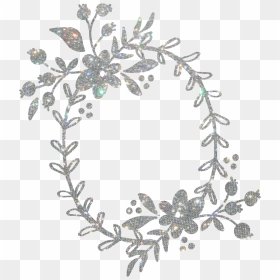 #wreath #floral #flowers #silver #glitter #laurel #leaves - Rosa Canina, HD Png Download - silver sparkles png