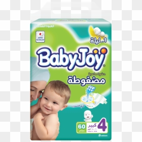 Babyjoy Compressed L - حفائض بيبي جوي 4, HD Png Download - diaper png