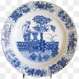 A Chinese Blue And White Plate Decorated With Precious - Blue And White Porcelain, HD Png Download - white plate png