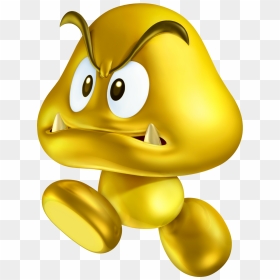 Gold Goomba Artwork - Super Mario Gold Goomba, HD Png Download - goomba png