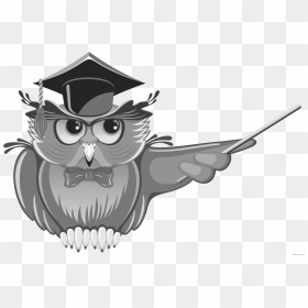 Transparent School Clipart Black And White - Education Owl Png, Png Download - teacher clipart png