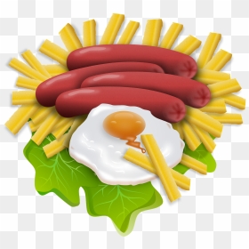 Hot Dog Fries And Eggs, HD Png Download - hot dogs png