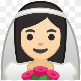 Bride With Veil Light Skin Tone Icon - Emoji De Novia, HD Png Download - bride png