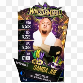 Samoajoe S4 19 Wrestlemania34 - Wwe Supercard Wrestlemania 34 Cards, HD Png Download - samoa joe png