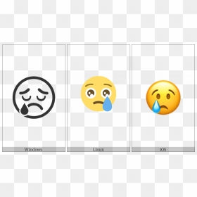 Crying Face On Various Operating Systems - Smiley, HD Png Download - crying face png