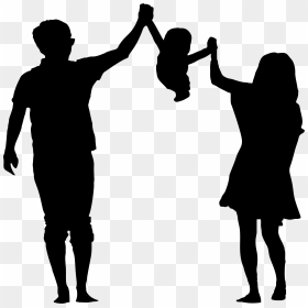 Parents With Child Silhouette - Parents And Child Silhouette, HD Png Download - children silhouette png