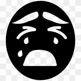 Crying Face - Cry Face Black Background, HD Png Download - crying face png